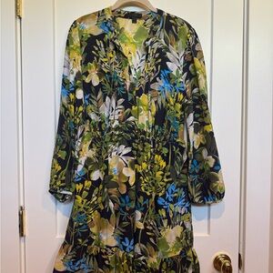 J Crew Floral Long Sleeve Dress